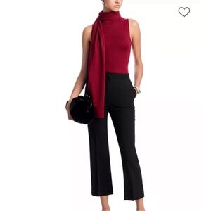 STAUD Rich Burgundy Wool Scarf Shirt